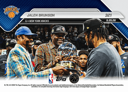 2025 Topps Now Jalen Brunson #321 2026 NBA Eastern Conference Finals MVP New York Knicks Basketball Card