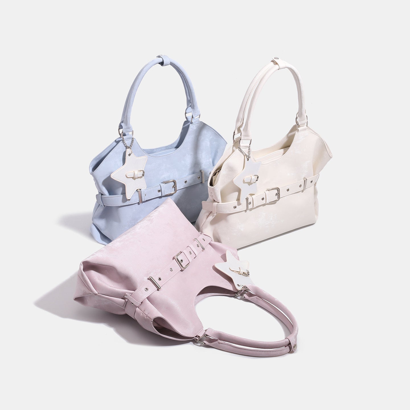 Belt-designed Single-shoulder Tote Bag Large Capacity For Women