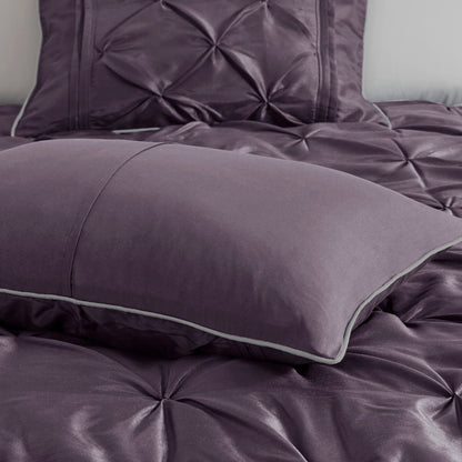 7 Piece Tufted Comforter Set Plum California King