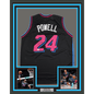 Framed Autographed/Signed Norman Powell 35x39 Miami Black Vice City Basketball Jersey Beckett BAS COA