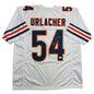 Autographed/Signed Brian Urlacher HOF 18 Chicago White Football Jersey Beckett BAS COA