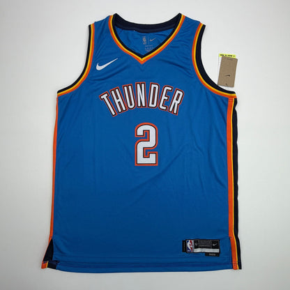 Autographed/Signed Shai Gilgeous-Alexander SGA NBA Finals Oklahoma City OKC Thunder Blue Authentic Basketball Jersey PSA/DNA COA