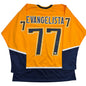 Autographed/Signed Luke Evangelista Nashville Yellow Hockey Jersey JSA COA