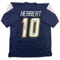 Autographed/Signed Justin Herbert 2020 ROY Los Angeles San Diego Navy Blue Football Jersey Beckett BAS COA