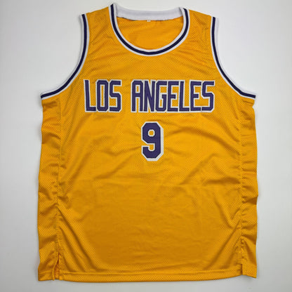 Autographed/Signed Nick Van Exel Los Angeles Yellow Basketball Jersey JSA COA