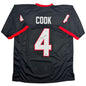 Autographed/Signed James Cook Georgia Black College Football Jersey Beckett BAS COA