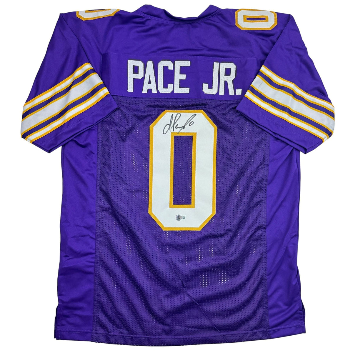 Autographed/Signed Ivan Pace Jr. Minnesota Purple Retro Football Jersey Beckett BAS COA