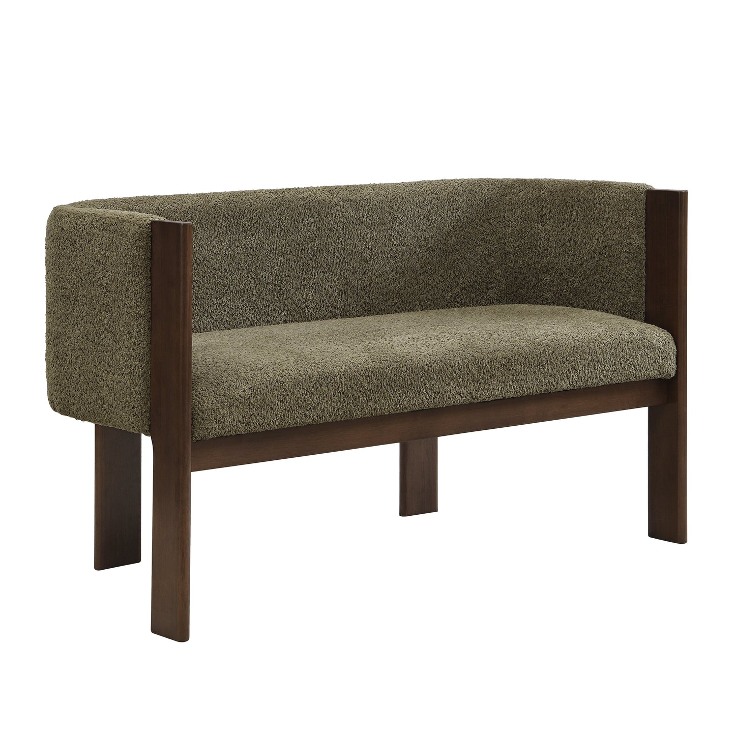 48.5" Upholstered Solid Loveseat (Walnut+Green)