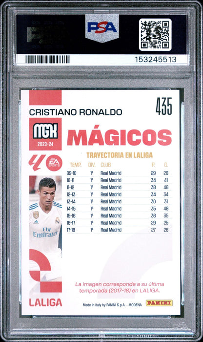 Graded 2023 Panini Megacracks LaLiga Cristiano Ronaldo #435 EA Sports Soccer Card PSA 10 Gem Mint