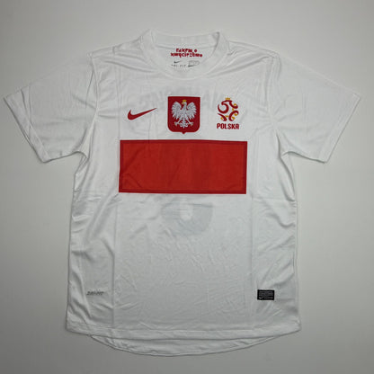 Autographed/Signed Robert Lewandowski Poland White Soccer Futbol Jersey Beckett BAS COA