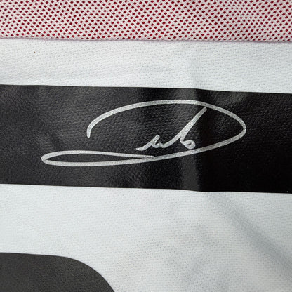 Autographed/Signed Andrea Pirlo AC Milan White Soccer Futbol Jersey Beckett BAS COA