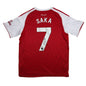 Autographed/Signed Buyako Saka Arsenal Red Soccer Futbol Jersey Beckett BAS COA