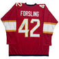 Autographed/Signed Gustav Forsling Florida Red Hockey Jersey JSA COA