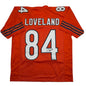 Autographed/Signed Colston Loveland Chicago Orange Football Jersey Beckett BAS COA