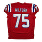 Autographed/Signed Vince Wilfork New England Red Retro Pro Cut Football Jersey JSA COA