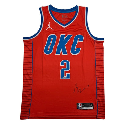 Autographed/Signed Shai Gilgeous-Alexander on Front SGA Oklahoma City OKC Thunder Orange Authentic Basketball Jersey PSA/DNA COA