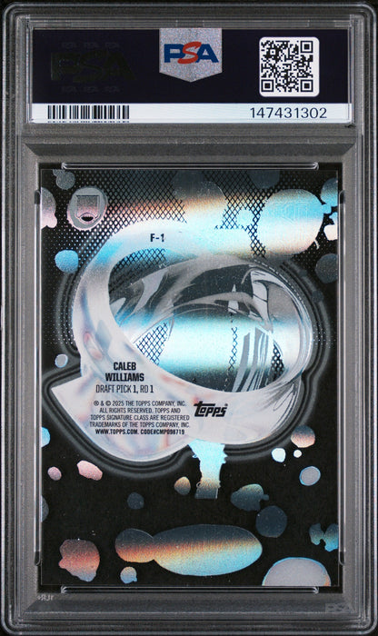 Graded 2024 Topps Signature Class Caleb Williams #F1 Fluidity Rookie RC Football Card PSA 10 Gem Mint