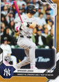 2026 Topps Now Spencer Jones #186 Orange Foil /25 Yankees Number 6 Prospect Logs 1st MLB Hit and RBI New York Yankees Rookie RC Baseball Card