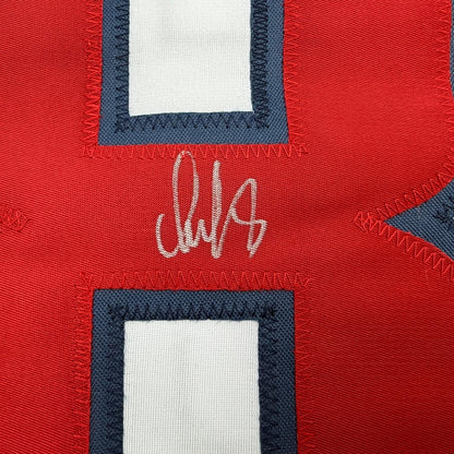 Framed Autographed/Signed 35x39 Alexander Alex Ovechkin Washington White Hockey Jersey Beckett BAS COA