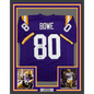 Framed Autographed/Signed Dwayne Bowe 35x39 LSU Purple College Football Jersey Beckett BAS COA