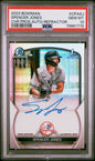 Graded 2023 Topps Bowman Chrome Spencer Jones #CPASJ Chrome Prospects Auto Refractor /499 1st Bowman Rookie RC Baseball Card PSA 10 Gem Mint