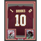 Framed Autographed/Signed Derrick Brooks 35x39 Florida State FSU Maroon College Football Jersey Beckett BAS COA