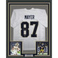 Framed Autographed/Signed Michael Mayer 35x39 Notre Dame White College Football Jersey Beckett BAS COA