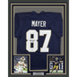 Framed Autographed/Signed Michael Mayer 35x39 Notre Dame Blue College Football Jersey Beckett BAS COA
