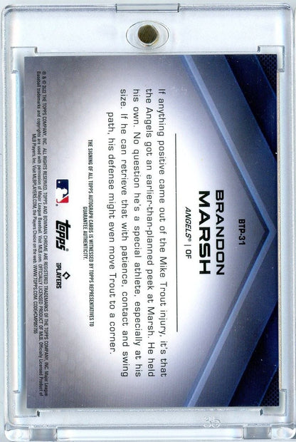 2022 Topps Bowman Chrome Brandon Marsh #BTP31 Top 100 Auto /50 Rookie RC Baseball Card