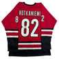 Autographed/Signed Jesperi Kotkaniemi Carolina Red Hockey Jersey Beckett BAS COA