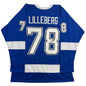 Autographed/Signed Emil Lilleberg Tampa Bay Blue Hockey Jersey JSA COA