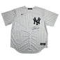 Autographed/Signed Jasson Dominguez New York Yankees Pinstripe Authentic Baseball Jersey Fanatics & MLB COA