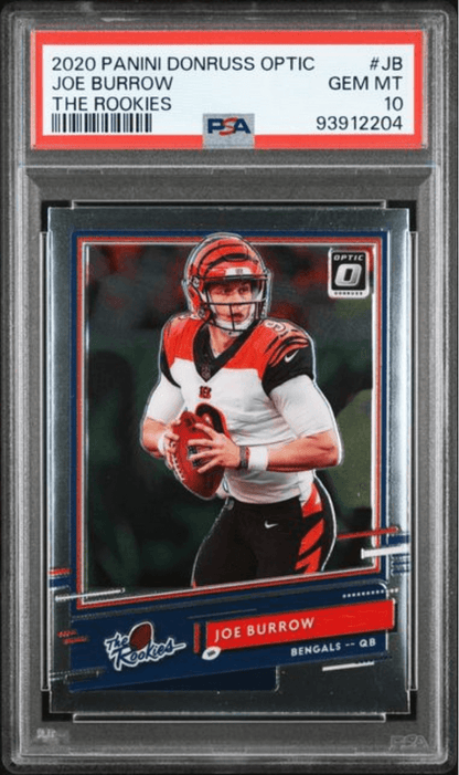 Graded 2020 Panini Donruss Optic Joe Burrow #JB The Rookies Rookie RC Football Card PSA 10 Gem Mint