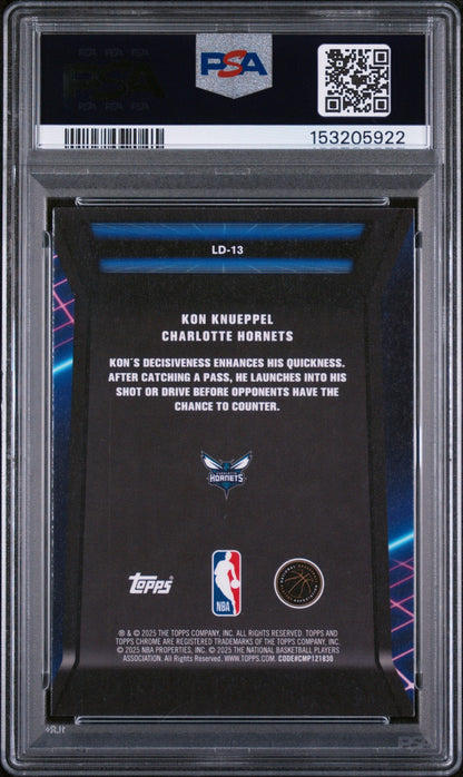 Graded 2025 Topps Chrome Kon Knueppel #LD-13 Loading Rookie RC Basketball Card PSA 9 Mint