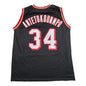 Autographed/Signed Giannis Antetokounmpo Miami Heat Black Retro Basketball Jersey JSA COA