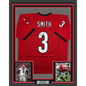 Framed Autographed/Signed Roquan Smith 35x39 Georgia Red College Football Jersey Beckett BAS COA