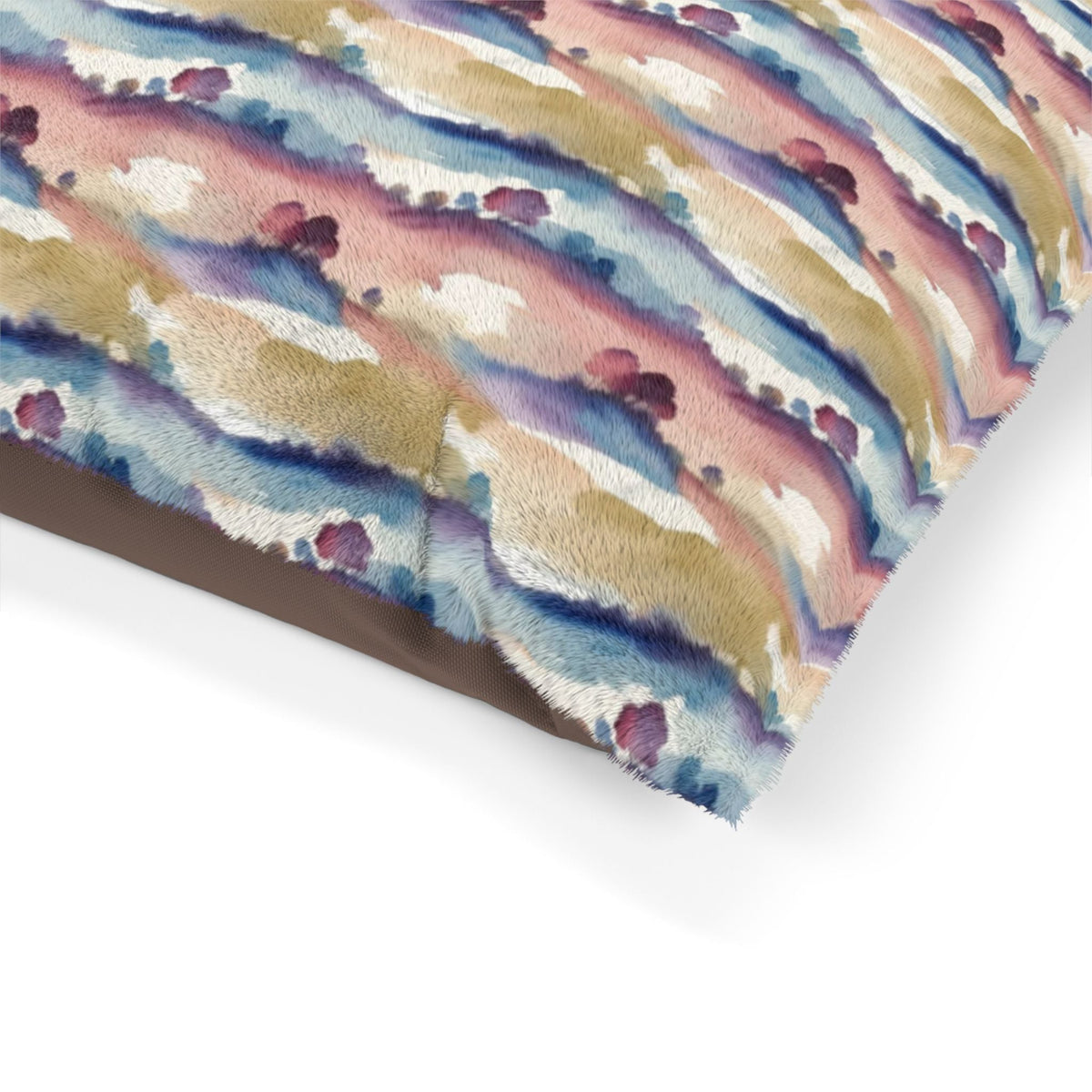 Watercolor Horizon Stripes in Dusk and Seafoam - Pet Bed Pet Zen
