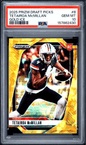 Graded 2025 Panini Prizm Draft Picks Tetairoa McMillan #8 Gold Ice Rookie RC Football Card PSA 10 Gem Mint