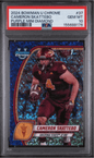 Graded 2024 Topps Bowman U Chrome Cam Skattebo #37 Purple Mini Diamond /375 Rookie RC Football Card PSA 10 Gem Mint