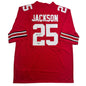 Autographed/Signed Lamar Bo Jackson Ohio State Red College Football Jersey Beckett BAS COA