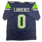 Autographed/Signed Demarcus Lawrence Seattle Blue Football Jersey Beckett BAS COA