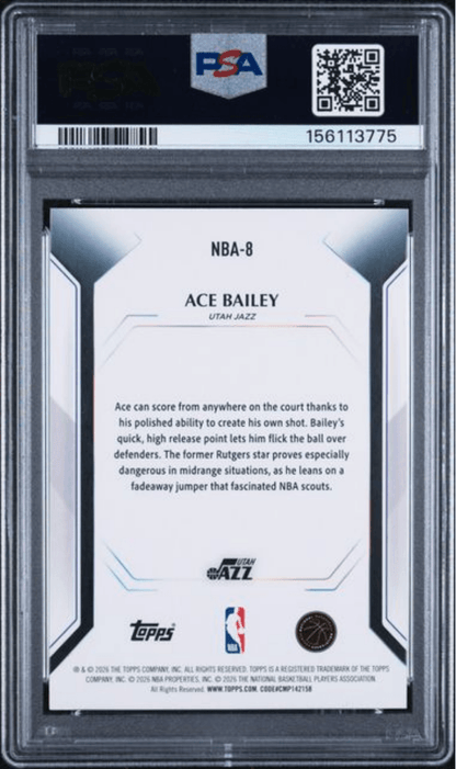 Graded 2026 Topps Collector Kit Ace Bailey #NBA8 Rookie RC Basketball Card PSA 10 Gem Mint