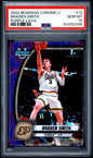 Graded 2024 Bowman University Chrome Braden Smith #12 Purple Lava Refractor Rookie RC Basketball Card PSA 10 Gem Mint