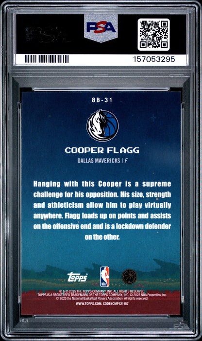 Graded 2025 Topps Cooper Flagg #8B-31 8-Bit Ballers Rookie RC Basketball Card PSA 8 Near Mint