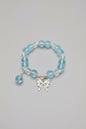 Boho Blue and Clear Beaded Bracelet with Butterfly Charm