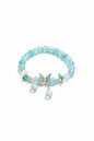 Boho Blue Bead Butterfly Charm Bracelet
