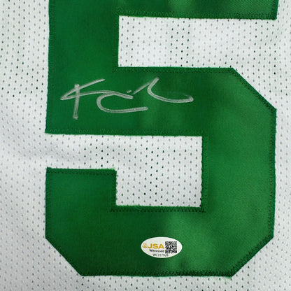 Autographed/Signed Kevin Garnett Boston White Basketball Jersey Beckett BAS COA