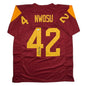 Autographed/Signed Uchenna Nwosu USC Southern Cal Red College Football Jersey Beckett BAS COA
