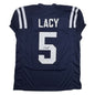 Autographed/Signed Kewan Lacy Ole Miss Blue College Football Jersey JSA COA