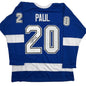 Autographed/Signed Nick Paul Tampa Bay Blue Hockey Jersey JSA COA